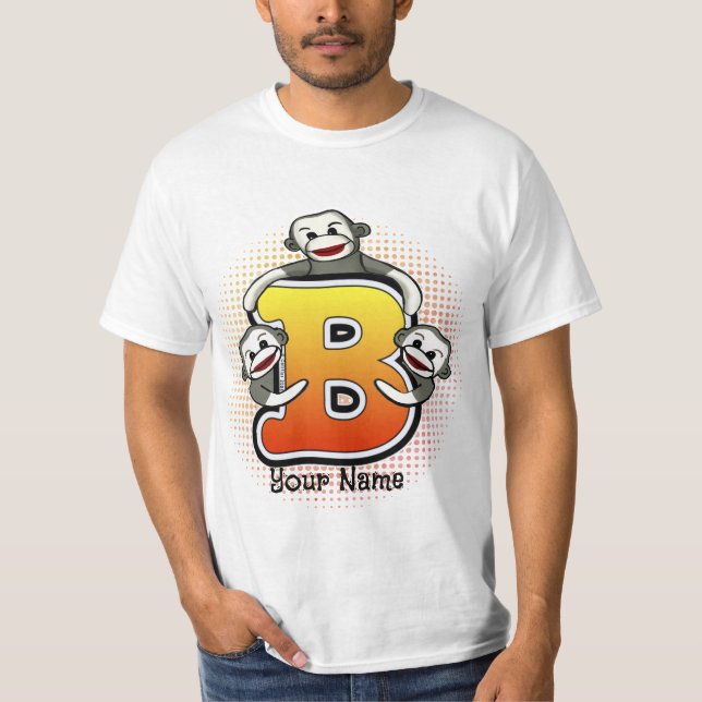 Camiseta Monograma B Sock Monkey T Shirt (Frente)