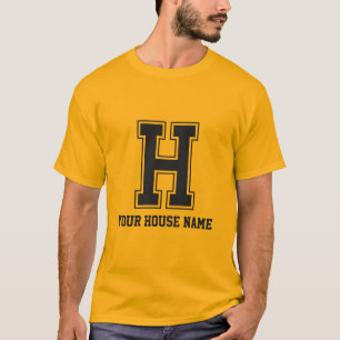 Camiseta Monograma Black Yellow College House Inicial H
