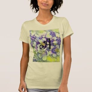 Camiseta Monograma Blossomas Brancos de Cereja Aquarela