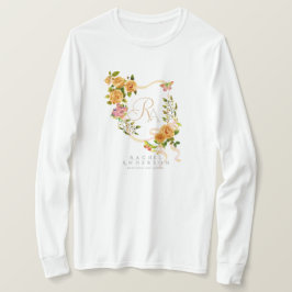 Camiseta Monograma Chic Dourado Rosa Branco