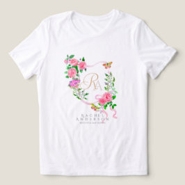 Camiseta Monograma Chic Rosa Rosa Rosa Rosa