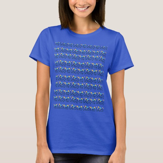 Camiseta  Monograma chique  Padrão Floral  (Frente)