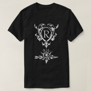 Camiseta Monograma, Coração Gótica E Camiseta-T