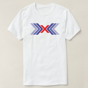 Camiseta Monograma da Letra X em Linha de Fita Elegante
