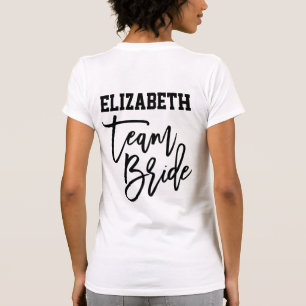 Camiseta Monograma de Bridesmaid Preta de Cotação Simples
