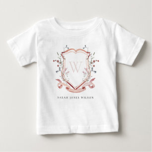 Camiseta Monograma de Crest Crest, de flor selvagem rosa El