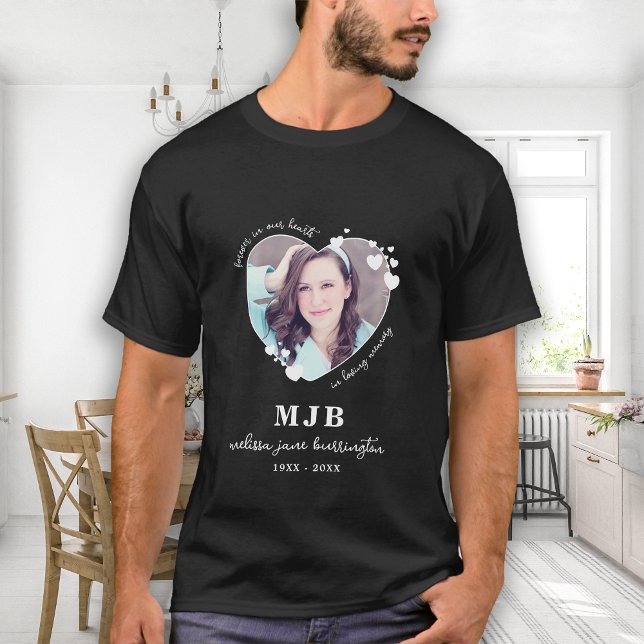 Camiseta Monograma de Foto Memorial Personalizado para Cora (Criador carregado)