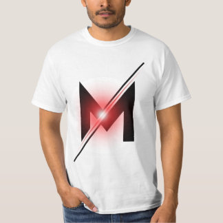 Camiseta Monograma de Letra M com Corte Vermelho Brilhante