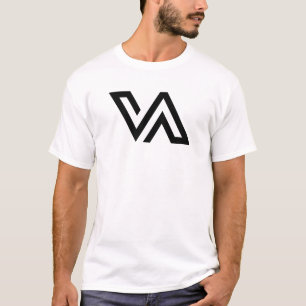 Camiseta Monograma de Letra Minimalista Moderna VA