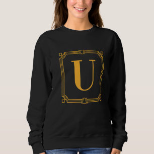 Camiseta Monograma de Letra U Alfabeto U Inicial Decoração