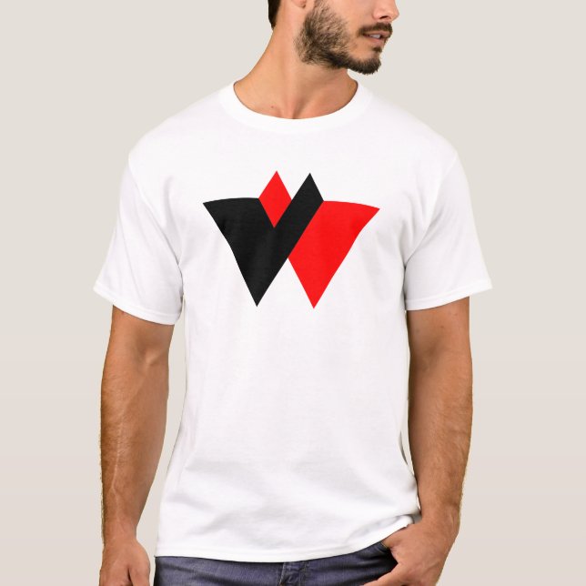 Camiseta Monograma de Letra W Moderna (Frente)