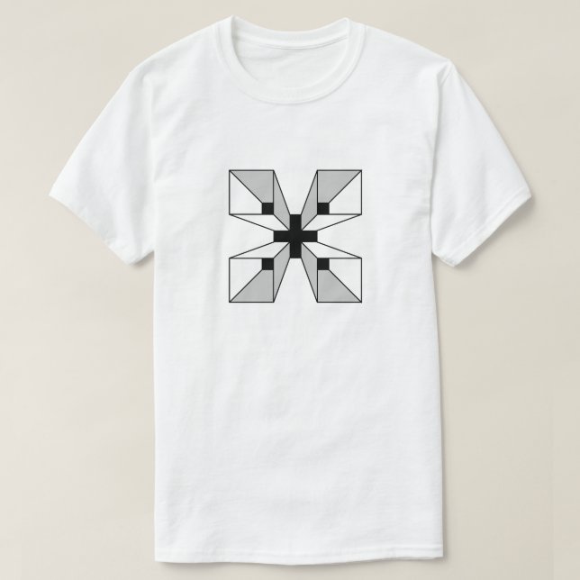 Camiseta Monograma de Letra X Abstrata Geométrica (Frente do Design)