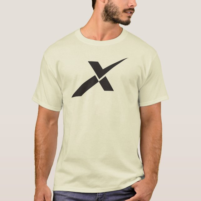 Camiseta Monograma de Letra X com Marca de Verificação Mode (Frente)