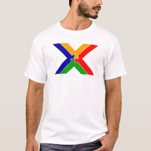 Camiseta Monograma de Letra X Puzzle