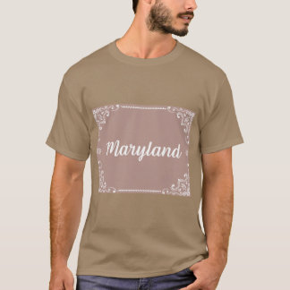 Camiseta Monograma de Maryland Estilo Boho Rosa Pastel
