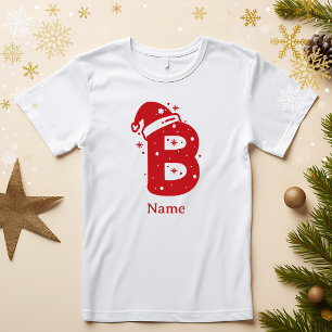 Camiseta Monograma de Natal com Cor Editável e Nome Persona