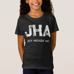 CAMISETA MONOGRAMA DE NOME DE TRÊS LETRAS BRANCO MINIMALIST