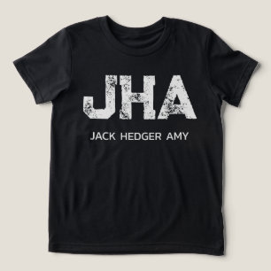 CAMISETA MONOGRAMA DE NOME DE TRÊS LETRAS BRANCO MINIMALIST