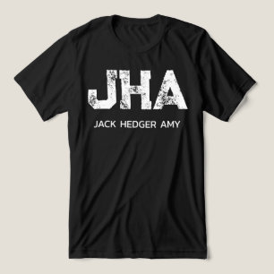 CAMISETA MONOGRAMA DE NOME DE TRÊS LETRAS BRANCO MINIMALIST