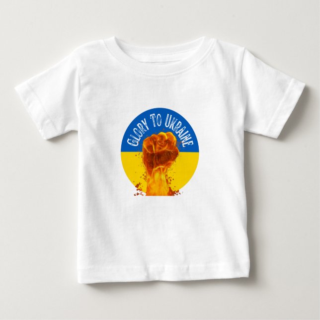 Camiseta Monograma de resistência do pavilhão da Ucrânia (Frente)