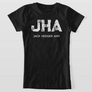 CAMISETA MONOGRAMA DE TRÊS LETRAS MINIMALISTA BRANCO NOME P