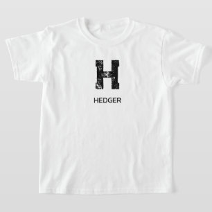 CAMISETA MONOGRAMA DE UMA LETRA PRETA MINIMALISTA NOME BRAN