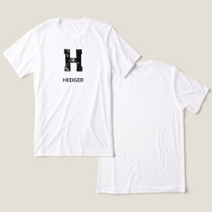 CAMISETA MONOGRAMA DE UMA LETRA PRETO MINIMALISTA NOME BRAN