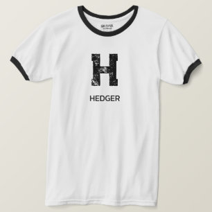 CAMISETA MONOGRAMA DE UMA LETRA PRETO MINIMALISTA NOME BRAN
