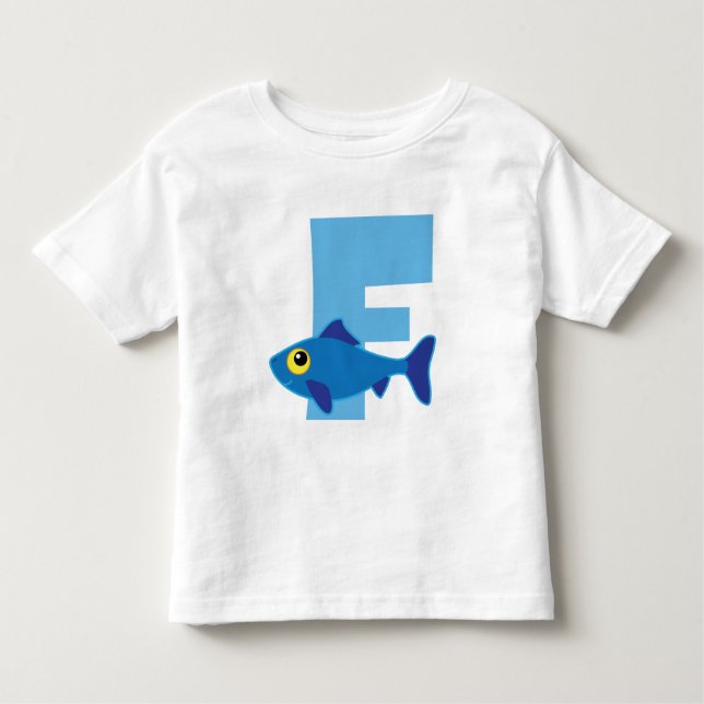 Camiseta Monograma do azul dos peixes de F (Frente)