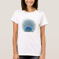 Monograma do Monograma do Pavão Azul e Branco