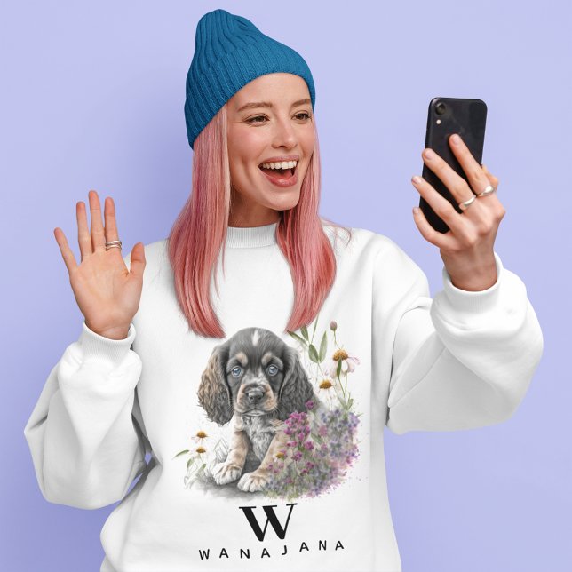 Camiseta Monograma do Nome Personalizado de Foto Pet do Cac (Criador carregado)