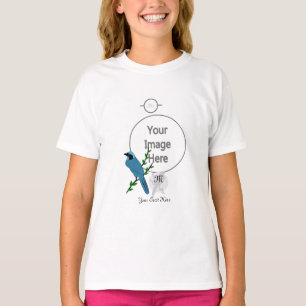 Camiseta Monograma do Pássaro Turquesa bonito