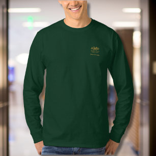 Camiseta Monograma Dourado de Negócio Personalizado Folga L