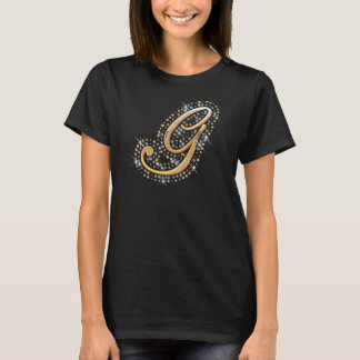 Camiseta Monograma Dourado - Letra inicial G
