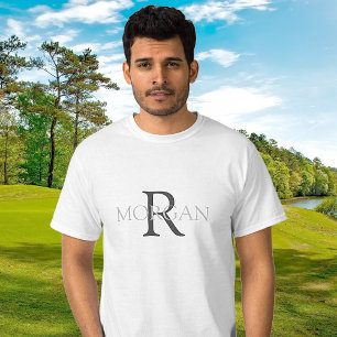 Camiseta Monograma e Nome DIY, Design Moderno com Texto Cin