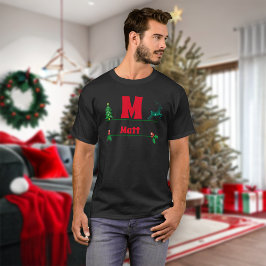 Camiseta Monograma e nome personalizados de Natal
