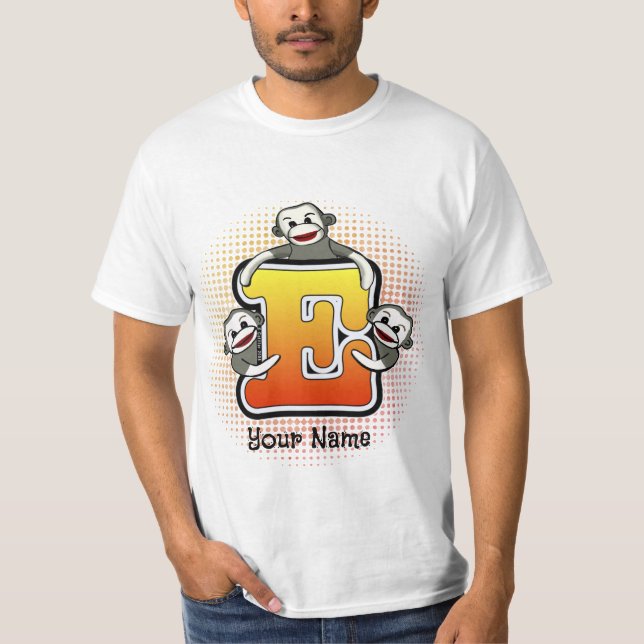 Camiseta Monograma E Sock Monkey T Shirt (Frente)