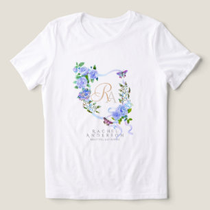 Camiseta Monograma em banda azul Rosa