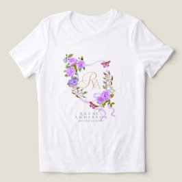 Camiseta Monograma em banda Rosa púrpura