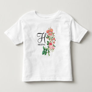 Camiseta Monograma Floral Botânico Personalizado Vintage
