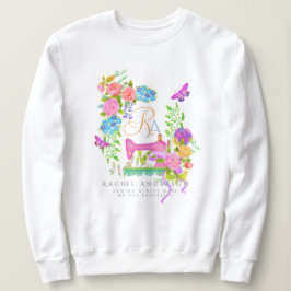 Camiseta Monograma Floral de Fita de Seala Branco