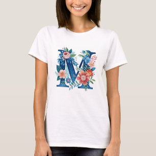 Camiseta Monograma floral decorativo M