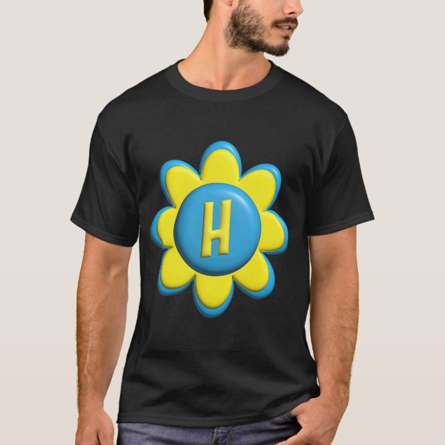 Camiseta Monograma H Flor Colorida (Frente)