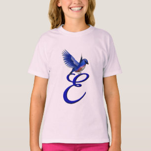 Camiseta Monograma Inicial Bluebird E Elegante 