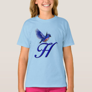 Camiseta Monograma Inicial Bluebird Elegante H
