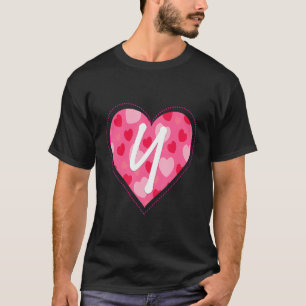 Camiseta Monograma Inicial Cuto - Letra Y Padrão Cardíaco P