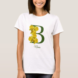 Camiseta Monograma Inicial de Narciso B Personalizado