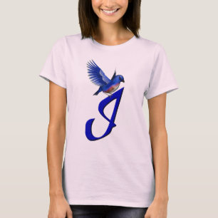 Camiseta Monograma inicial I elegante de Bluebird