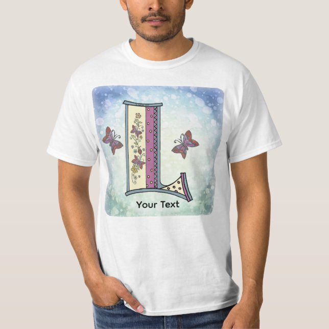 Camiseta Monograma L floral (Frente)