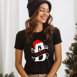 Camiseta Monograma - Letra B Nome Personalizado Natal